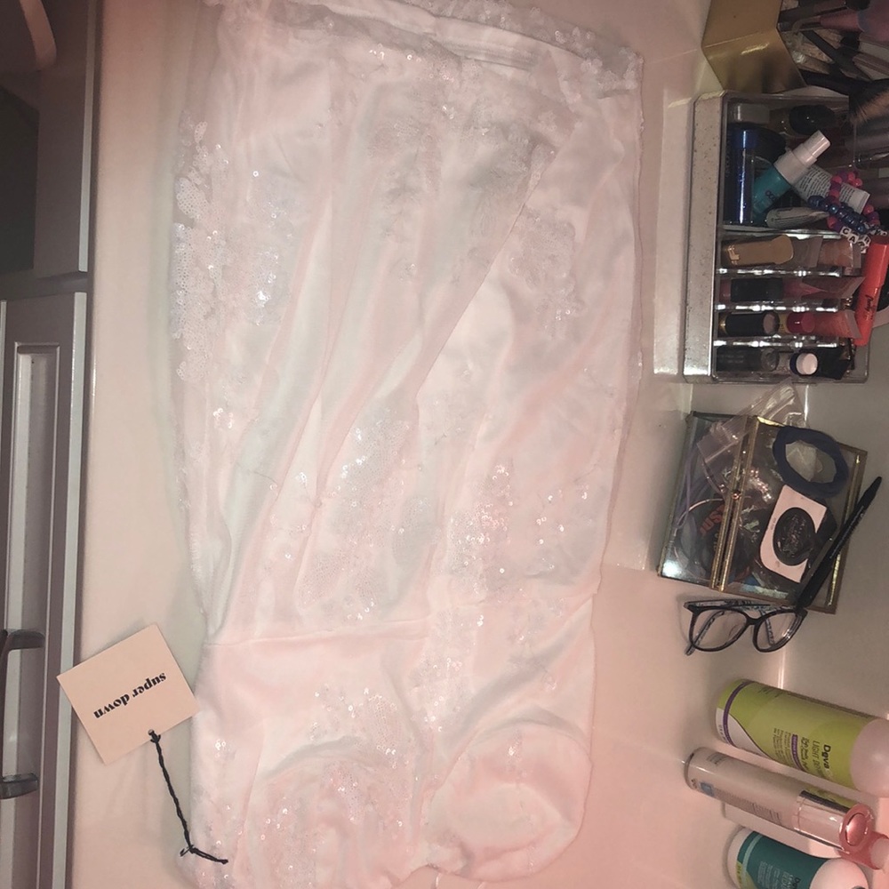 WHITE SEQUENCE DRESS!! BRAND NEW